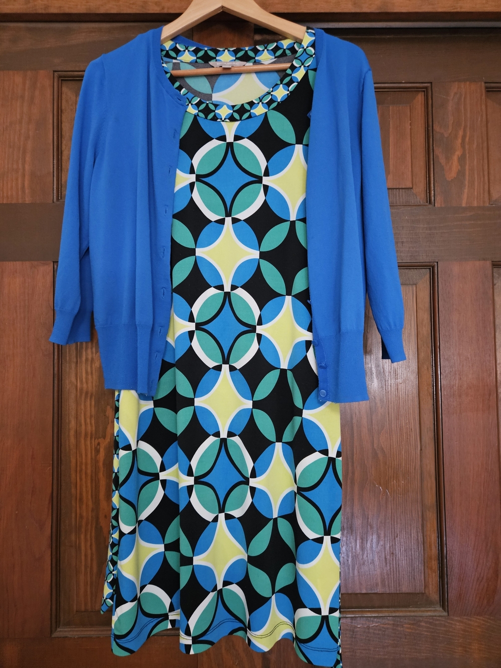 Banana Republic Blue & Teal Geometric Dress